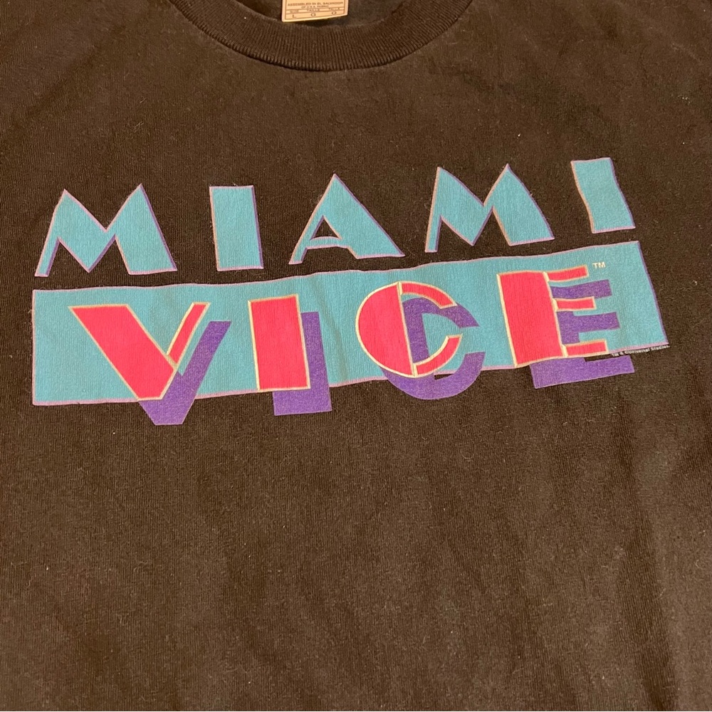 VTG Y2K Miami Vice Graphic T Shirt 80s Promo Single Stitch Unisex Men Women Sz L